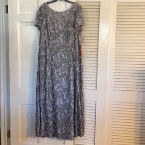 Dove gray formal dress with sequins